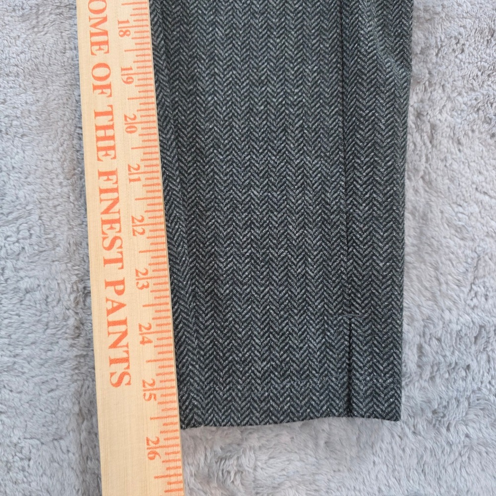 Soft Surroundings Womens Med Grey Herringbone Pull On Tapered Ankle Slit Pants - Picture 3 of 11